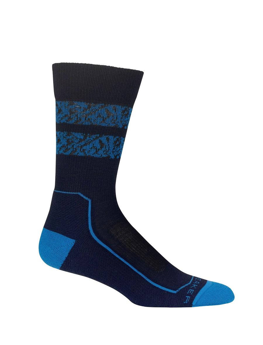 Men's Icebreaker Merino Hike+ Light Crew Natural Summit Socks Midnight Navy / Lazurite | CA 1941FDNM